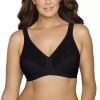 Exquisite Form Women's Fully Lace Wireless Back & Posture Support Bra With Front Closure-5100565 In Black