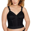 Exquisite Form Women's Fully Slimming Wireless Back & Posture Support Longline Bra With Front Closure- 5107530 In Black