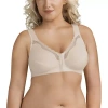 Exquisite Form Women's Fully Wireless Cotton Back & Posture Support Bra With Front Closure & Lace- 5100531 In Brown