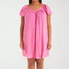 Exquisite Form Womens V Neck Short Sleeve Average Figure Nightgown In Pink
