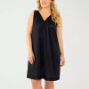 Exquisite Form Womens V Neck Sleeveless Average Figure Nightgown In Black