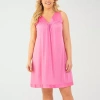 Exquisite Form Womens V Neck Sleeveless Average Figure Nightgown In Pink