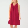 Exquisite Form Womens V Neck Sleeveless Average Figure Nightgown In Red