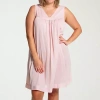 Exquisite Form Womens V Neck Sleeveless Plus Nightgown In Pink