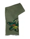 Exquisite J Floral-graphic Scarf In Green