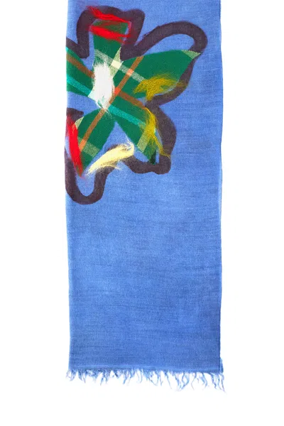 Exquisite J Multicolour Artistic Scarf With Soft Texture In Blue
