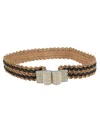 Exquisite J Striped Raffia Belt