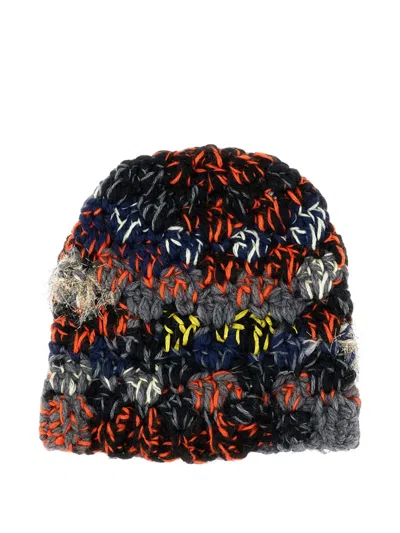 EXQUISITE J STRIPED WOOL BEANIE