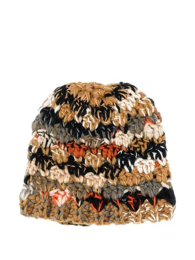 EXQUISITE J STRIPED WOOL BEANIE