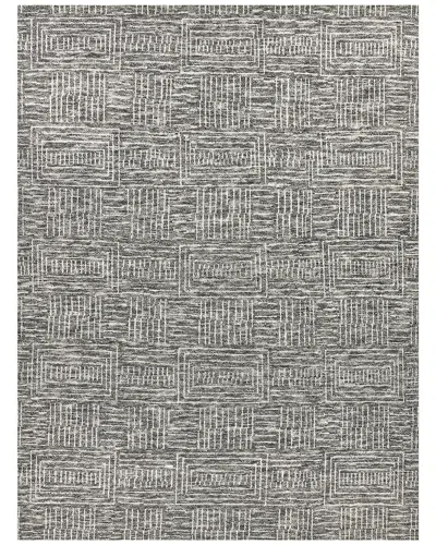 Exquisite Rugs Aldridge Hand-knotted New Zealand Wool & Bamboo Silk Charcoalivory Area Rug