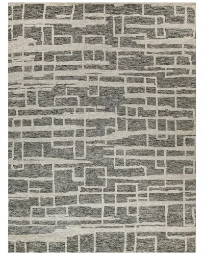 Exquisite Rugs Aldridge Hand-knotted New Zealand Wool & Bamboo Silk Charcoalivory Area Rug