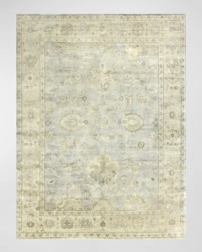Exquisite Rugs Annetta Antique Oushak Rug, 6' X 9' In Ivory, Blue