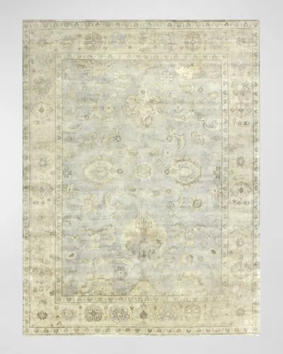 Exquisite Rugs Annetta Antique Oushak Rug, 8' X 10' In Ivory, Blue