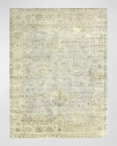 Exquisite Rugs Annetta Antique Oushak Rug, 9' X 12' In Ivory, Blue
