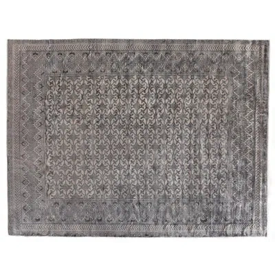 Exquisite Rugs Antique Weave Bamboo Hand Knotted Bamboo Silk Area Rug In Gray