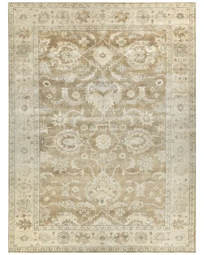 Exquisite Rugs Antique Weave Oushak Hand-knotted New Zealand Wool Brown Area Rug In Gray