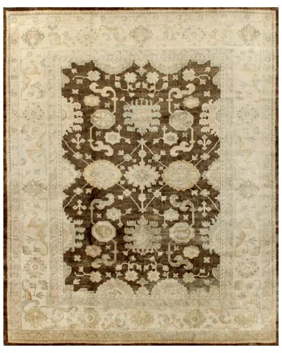 Exquisite Rugs Antique Weave Oushak Hand-knotted New Zealand Wool Rug In Brown