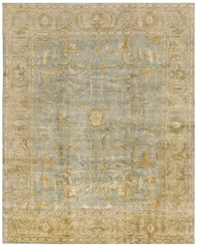 Exquisite Rugs Antique Weave Oushak Hand-knotted New Zealand Wool Rug In Green