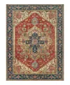 Exquisite Rugs Antique Weave Serapi 7053 4'x6' Area Rug In Red/ Navy