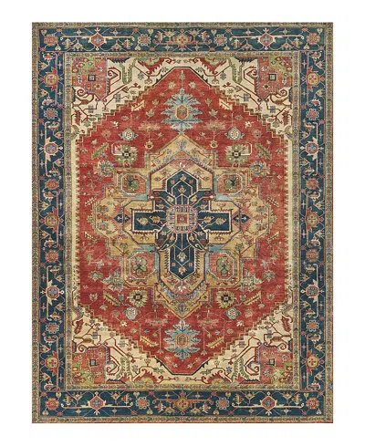 Exquisite Rugs Antique Weave Serapi 7053 Area Rug, 4' X 6' In Red,navy