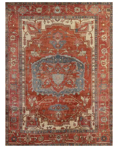 Exquisite Rugs Antique Weave Serapi Hand-knotted New Zealand Wool Rug In Rust