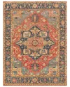 Exquisite Rugs Antique Weave Serapi Hand-knotted New Zealand Wool Rug In Rust