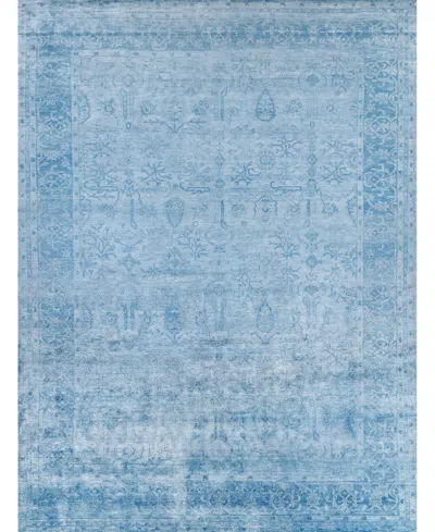 Exquisite Rugs Antique'd Silk Er5171 6' X 9' Area Rug In Navy