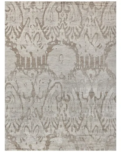 Exquisite Rugs Antique'd Silk Hand-knotted Bamboo Silk-blend Rug In Beige