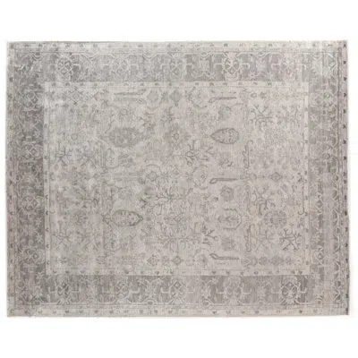 Exquisite Rugs Antique'd Silk Hand-knotted Bamboo Silk Ivory/silver Area Rug In Brown