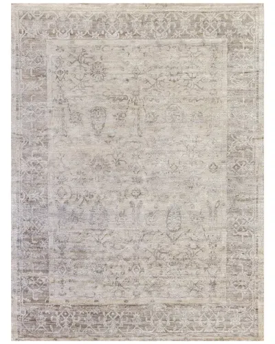 Exquisite Rugs Antique'd Silk Hand-knotted Bamboo Silk-blend Rug