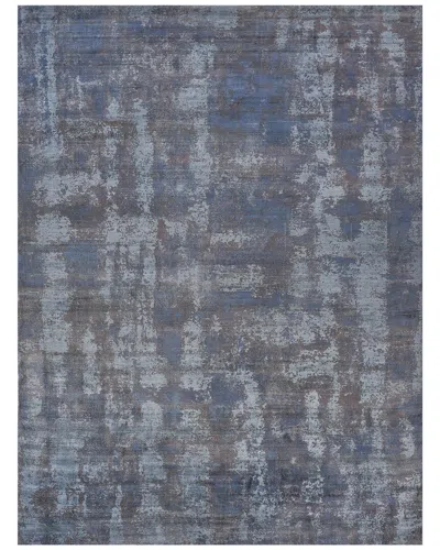 Exquisite Rugs Antolini Hand-loomed Bamboo Silk-blend Rug In Blue