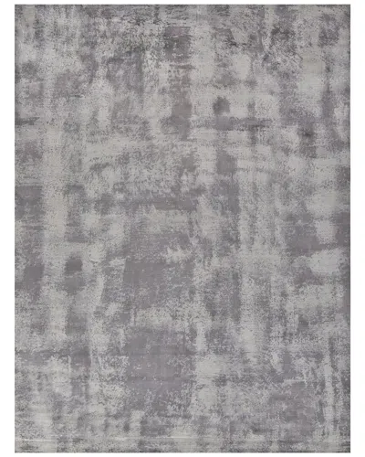 Exquisite Rugs Antolini Hand-loomed Bamboo Silk-blend Rug In Gray