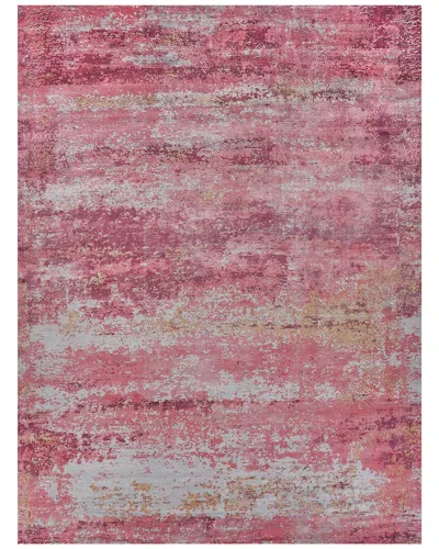 Exquisite Rugs Antolini Hand-loomed Bamboo Silk-blend Rug In Red