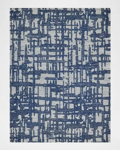 Exquisite Rugs Aspen Hand-tufted Rug In Navy/natural Gray