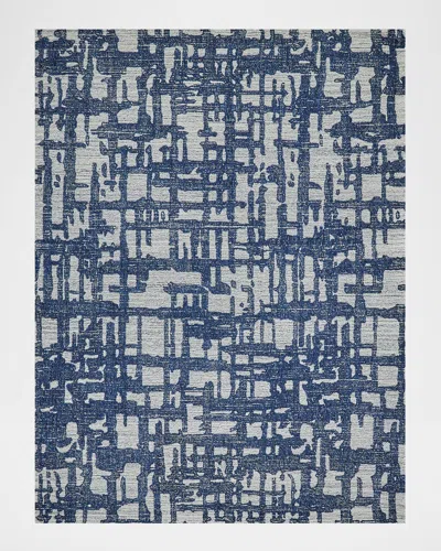 Exquisite Rugs Aspen Hand-tufted Rug In Navy/natural Gray