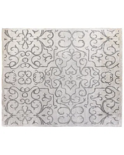 Exquisite Rugs Bamboo Silk Hand-knotted Rug In Ivory