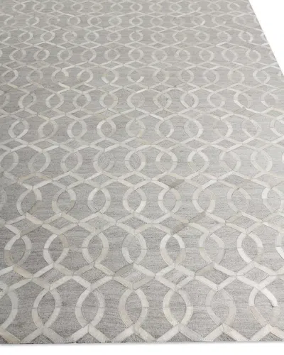 Exquisite Rugs Bowie Hair On Hide Rug, 8' X 11' In Silver/ivory