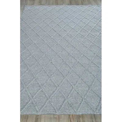 Exquisite Rugs Brentwood Rectangle Geometric Handmade Flatweave Wool/viscose Area Rug In Dark Gray