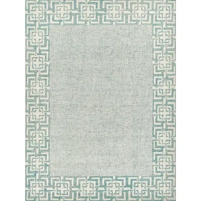 Exquisite Rugs Caprice Oriental Handmade Wool/cotton Aqua Area Rug