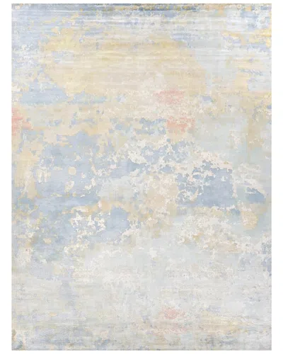 Exquisite Rugs Carrera Hand-loomed Viscose & Cotton Goldmulti Area Rug In Blue