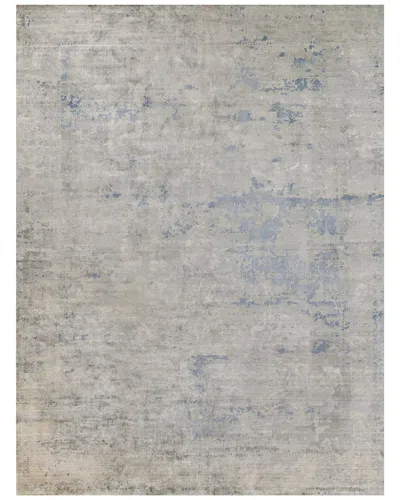 Exquisite Rugs Cassina Hand-loomed Bamboo Silk & Cotton Sky Area Rug In Sky Blue