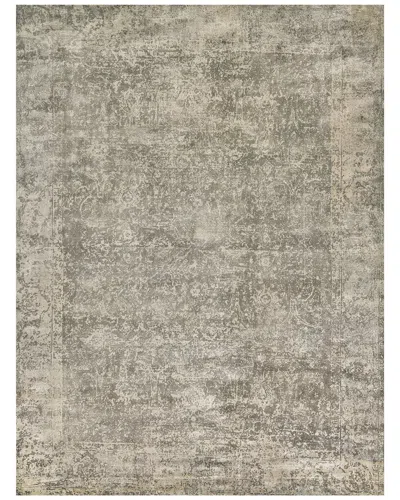 Exquisite Rugs Cassina Hand-loomed Bamboo Silk-blend Rug In Charcoal