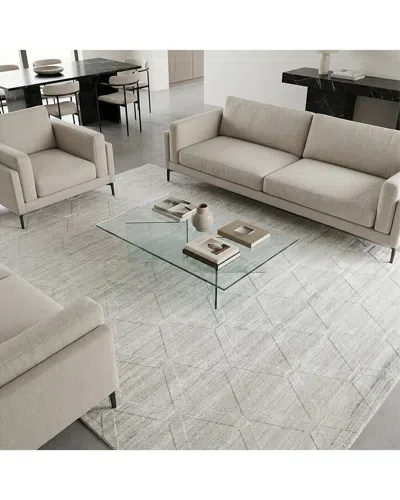 Exquisite Rugs Castelli Hand-loomed New Zealand Wool And Bamboo Silk Rug In Gray