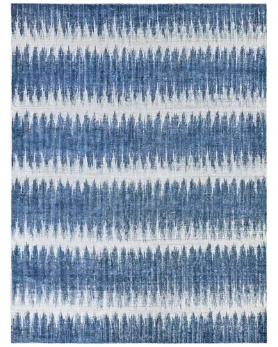 Exquisite Rugs Chroma Hand-loomed New Zealand Wool & Bamboo Silk Navy Area Rug