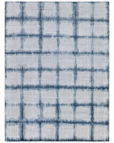 Exquisite Rugs Chroma Hand-loomed New Zealand Wool & Bamboo Silk Navy Area Rug