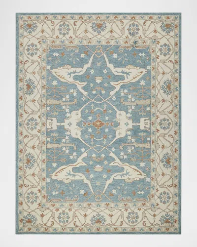Exquisite Rugs Claremont Hand-tufted Oushak Rug In Light Blue/ivory
