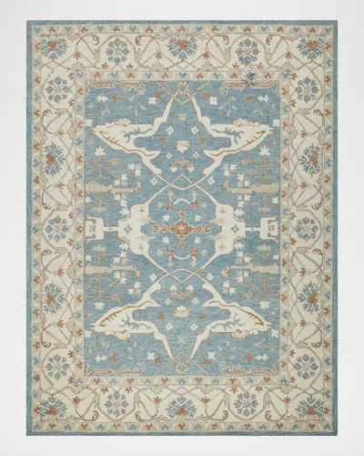 Exquisite Rugs Claremont Hand-tufted Oushak Rug In Light Blue/ivory