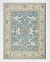 Exquisite Rugs Claremont Hand-tufted Oushak Rug In Light Blue/ivory