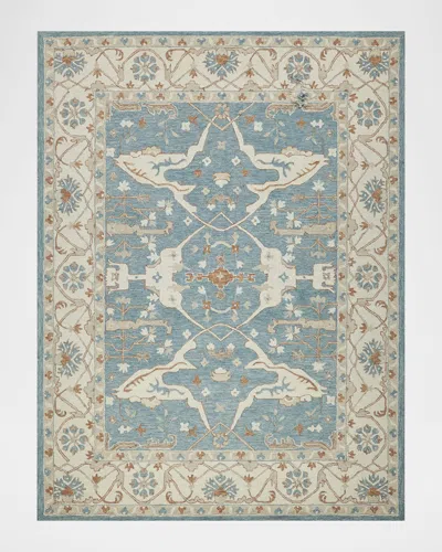 Exquisite Rugs Claremont Hand-tufted Oushak Rug In Light Blue/ivory