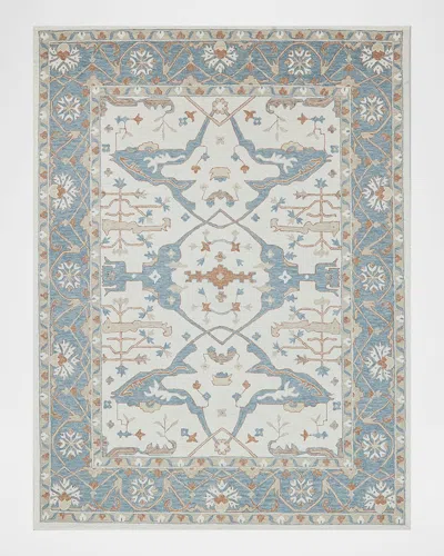 Exquisite Rugs Claremont Hand-tufted Oushak Rug In Ivory/light Blue